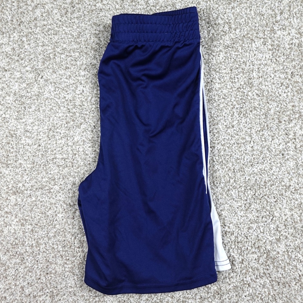 Athletic Works Boys Navy Blue Mesh Shorts White Stripe Size L 10-12 Activewear